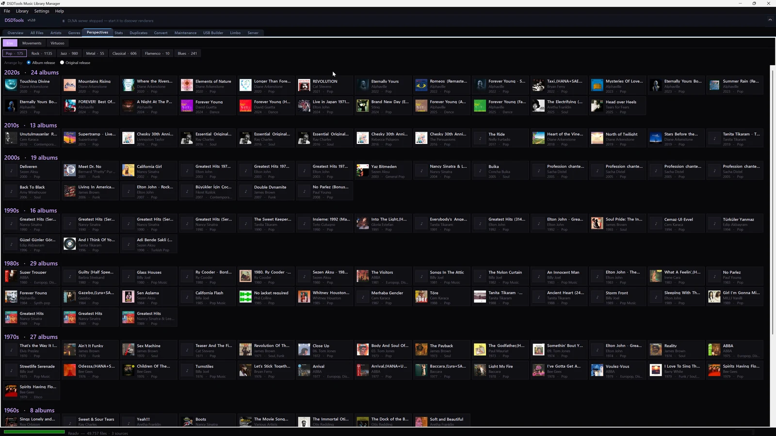Albums organized by decade